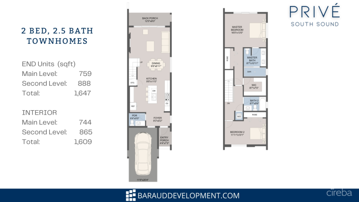 PRIVE PHASE 1 2 BED 2.5BATH, POOL VIEW